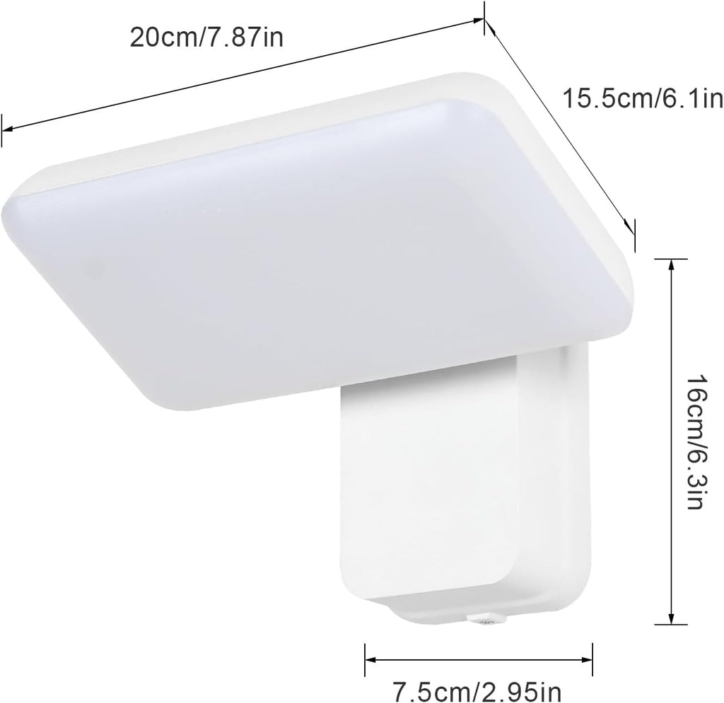 Wall Light - White Aluminium Frame, Warm Light