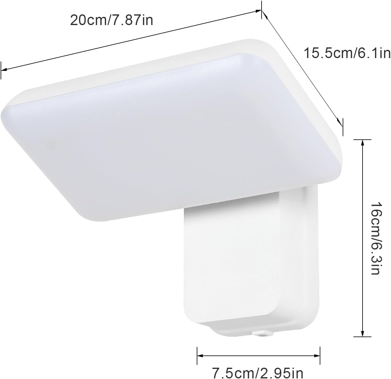 Wall Light - White Aluminium Frame, Warm Light