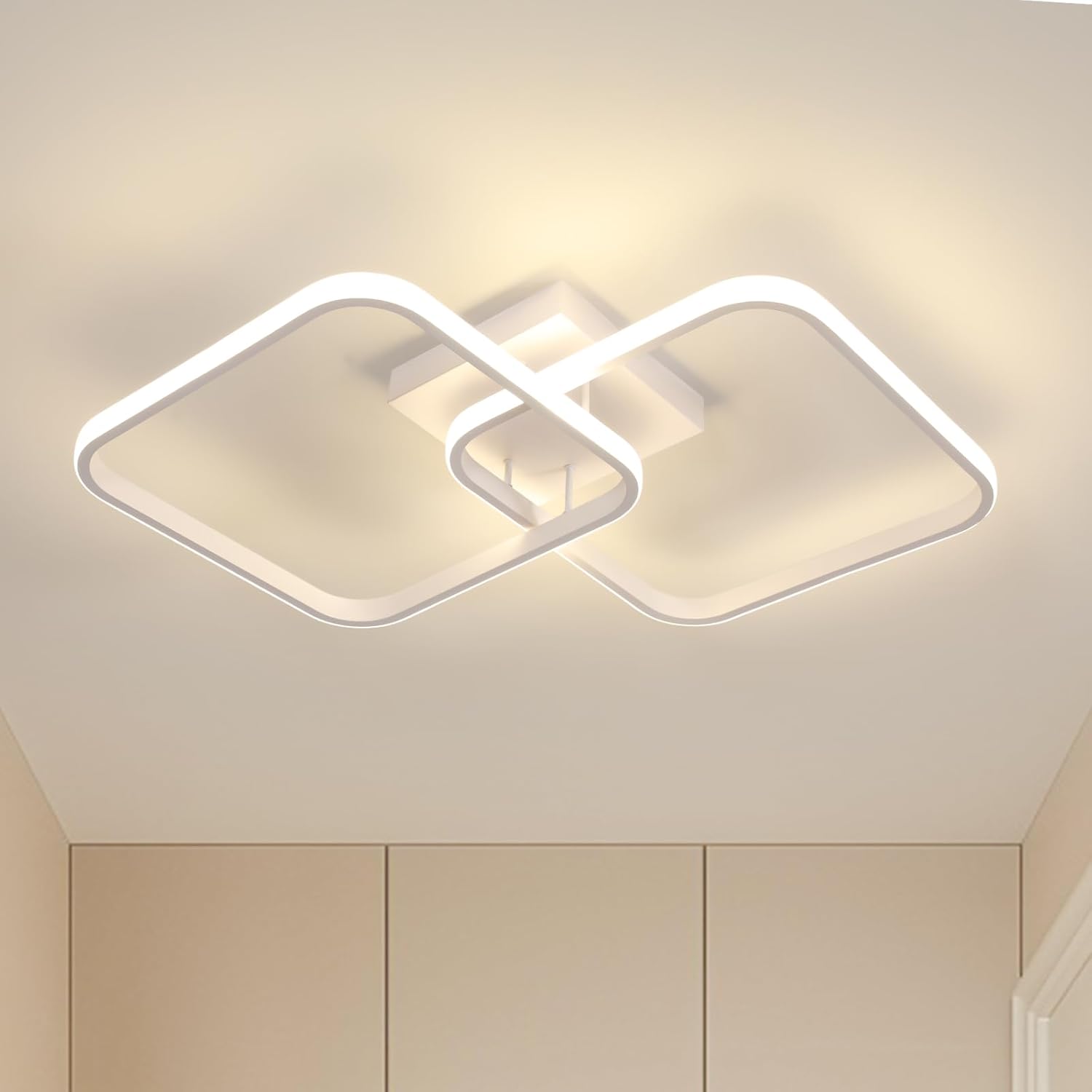 Ceiling Light - White Aluminium Frame, Natural Light