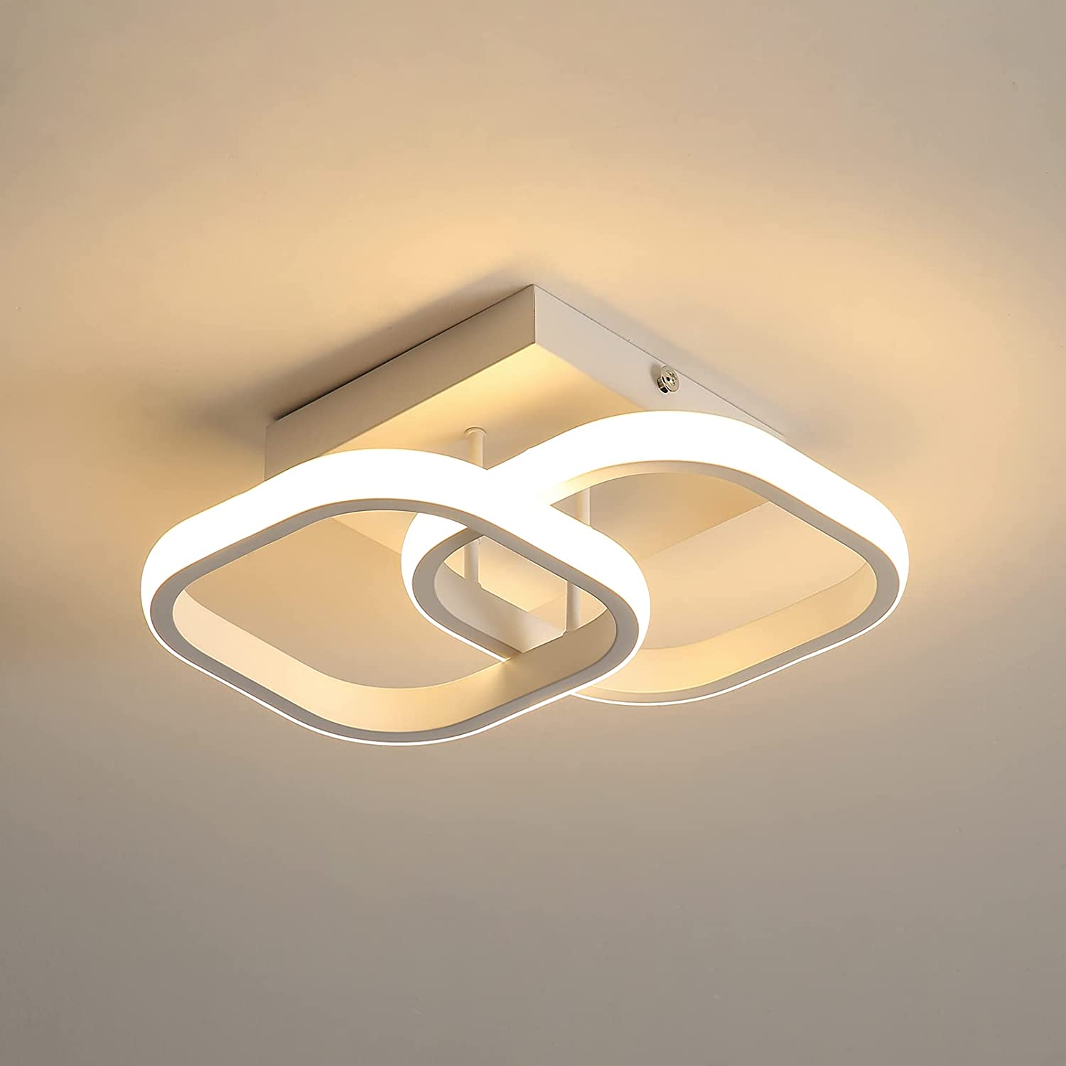 Ceiling Light - White Aluminium Frame, Warm Light