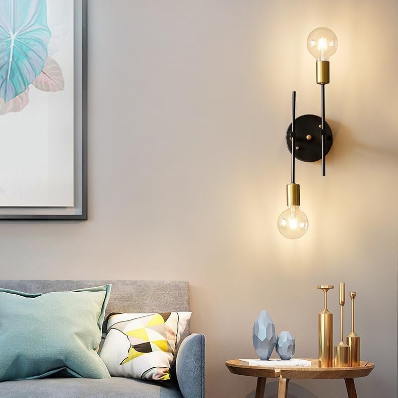 Ceiling Light - Black & Gold Metal Frame