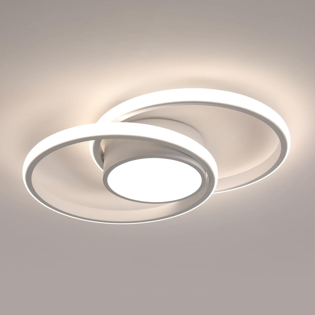 Ceiling Light - White Metal Frame, Natural Light