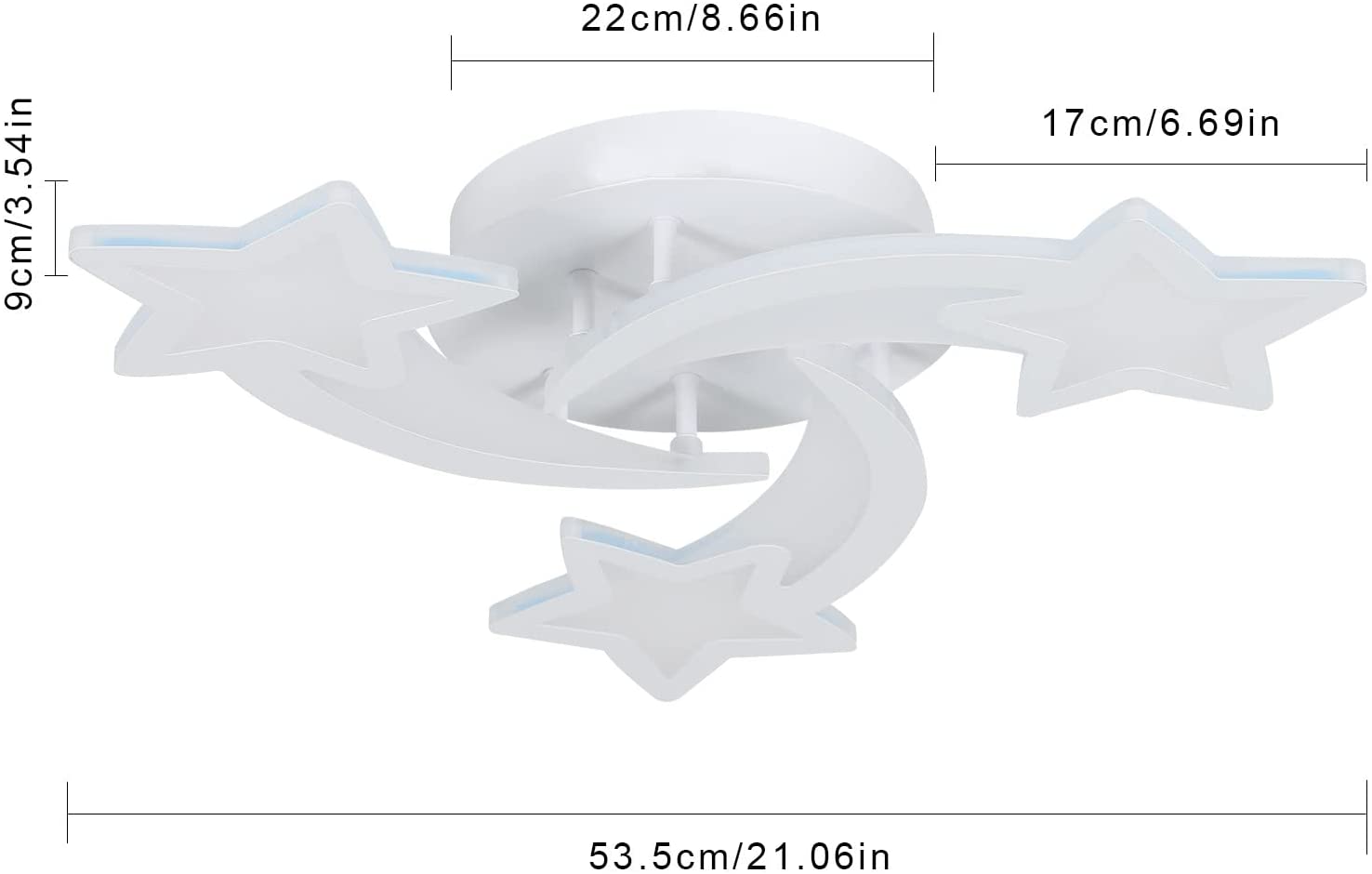 Ceiling Light - White Acrylic Frame, Tunable and Dimmable