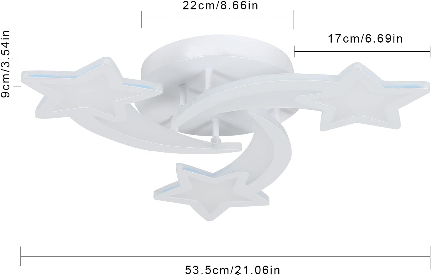 Ceiling Light - White Acrylic Frame, Tunable and Dimmable