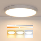 Ceiling Light - White Plastic Frame, Warm Light