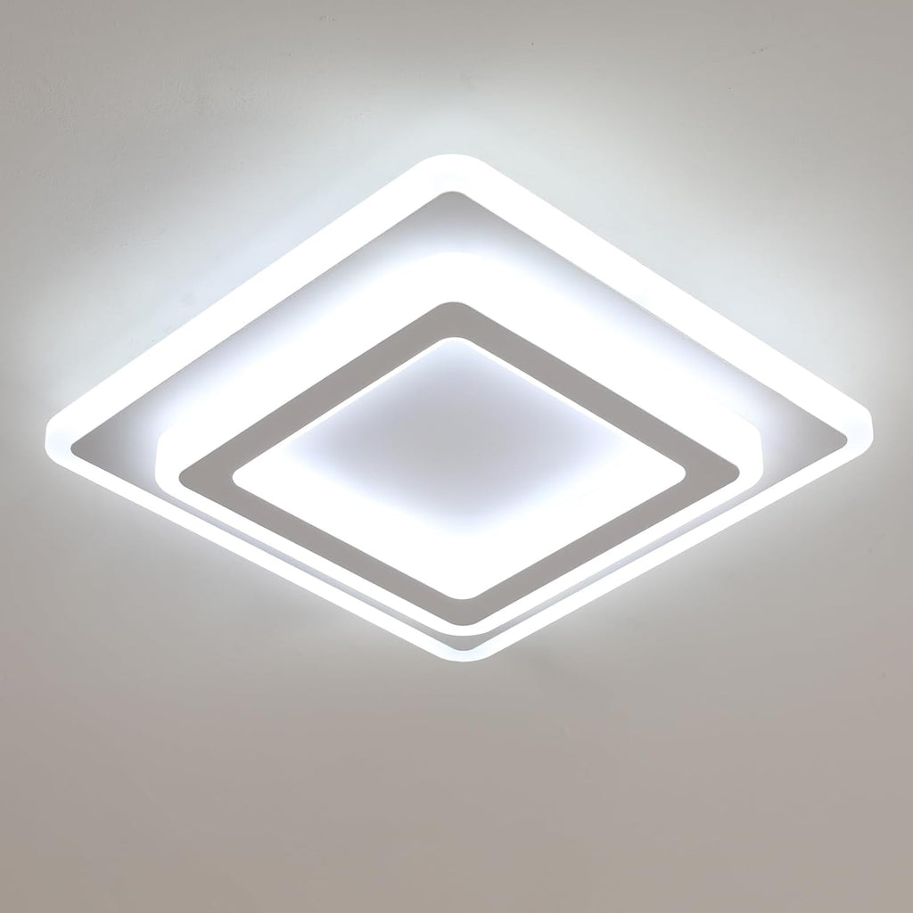 Ceiling Light - White Acrylic Frame, White Light