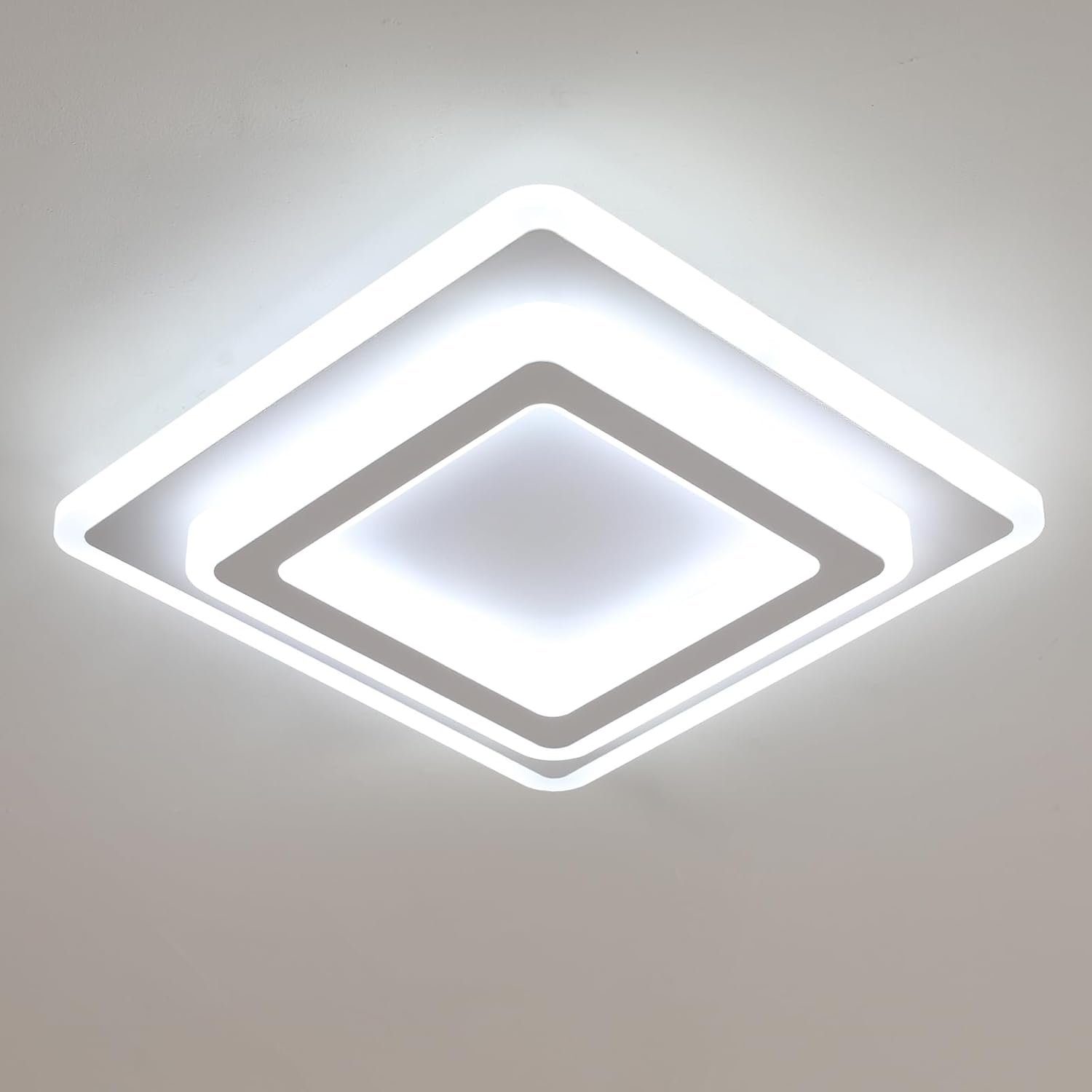 Ceiling Light - White Acrylic Frame, White Light