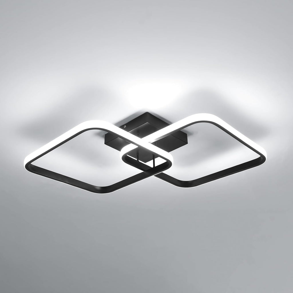 Ceiling Light - Black Aluminium Frame, White Light