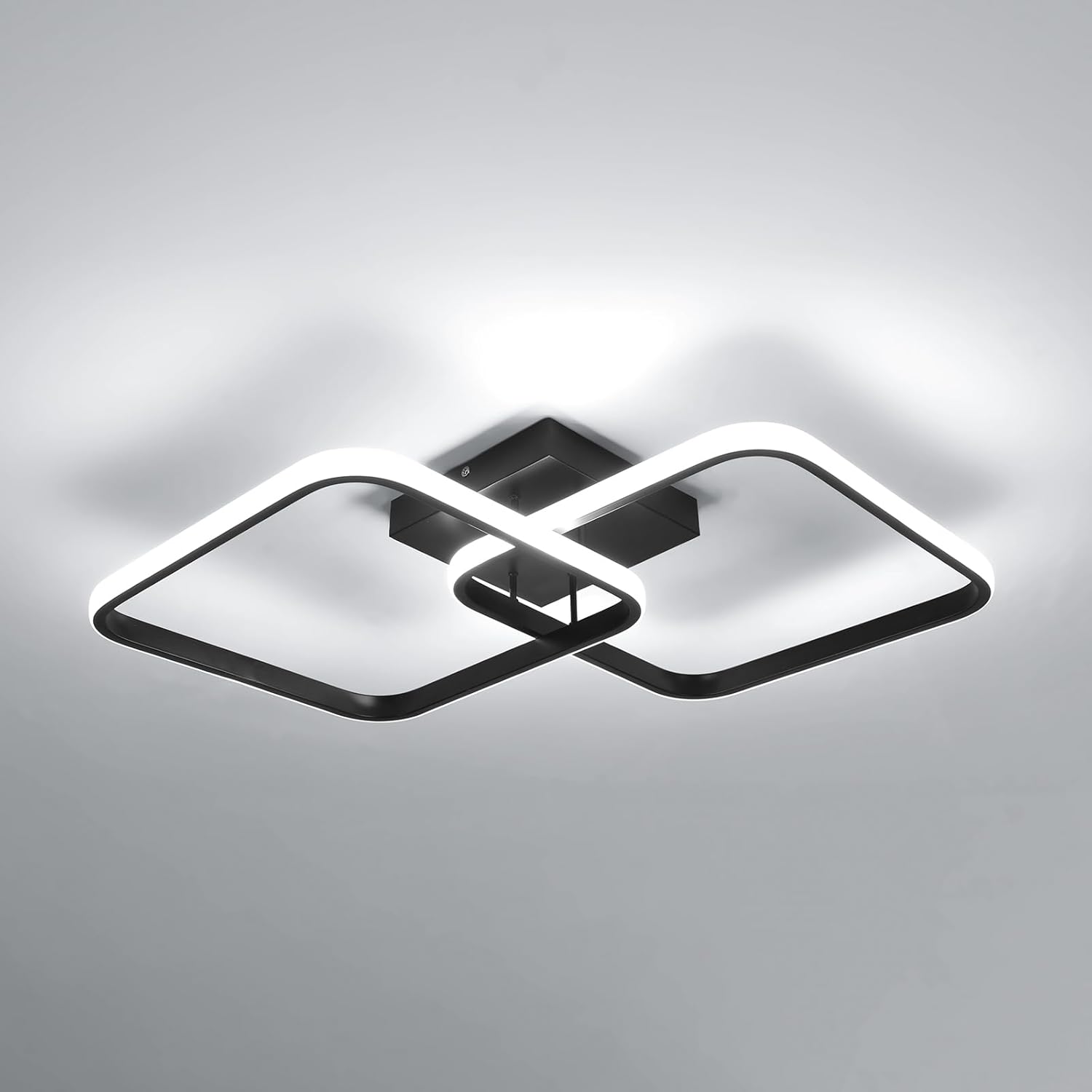 Ceiling Light - Black Aluminium Frame, White Light