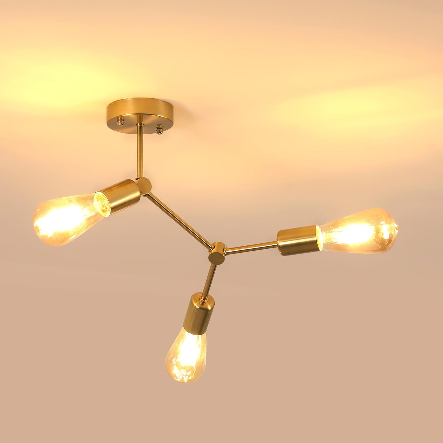 Ceiling Light - Gold Metal Frame