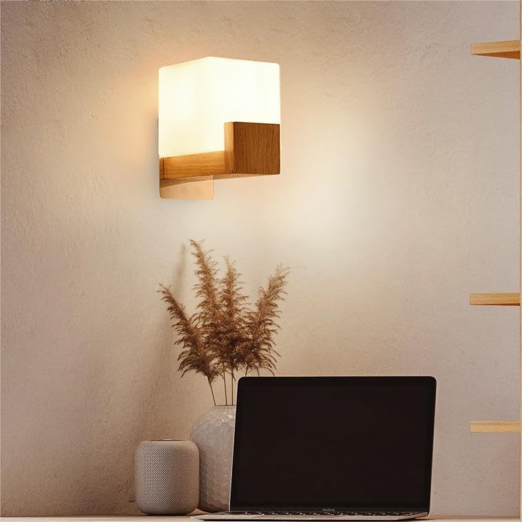 Wall Light - Wood Glass Frame, Tunable