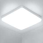 Ceiling Light - White Plastic Frame, White Light