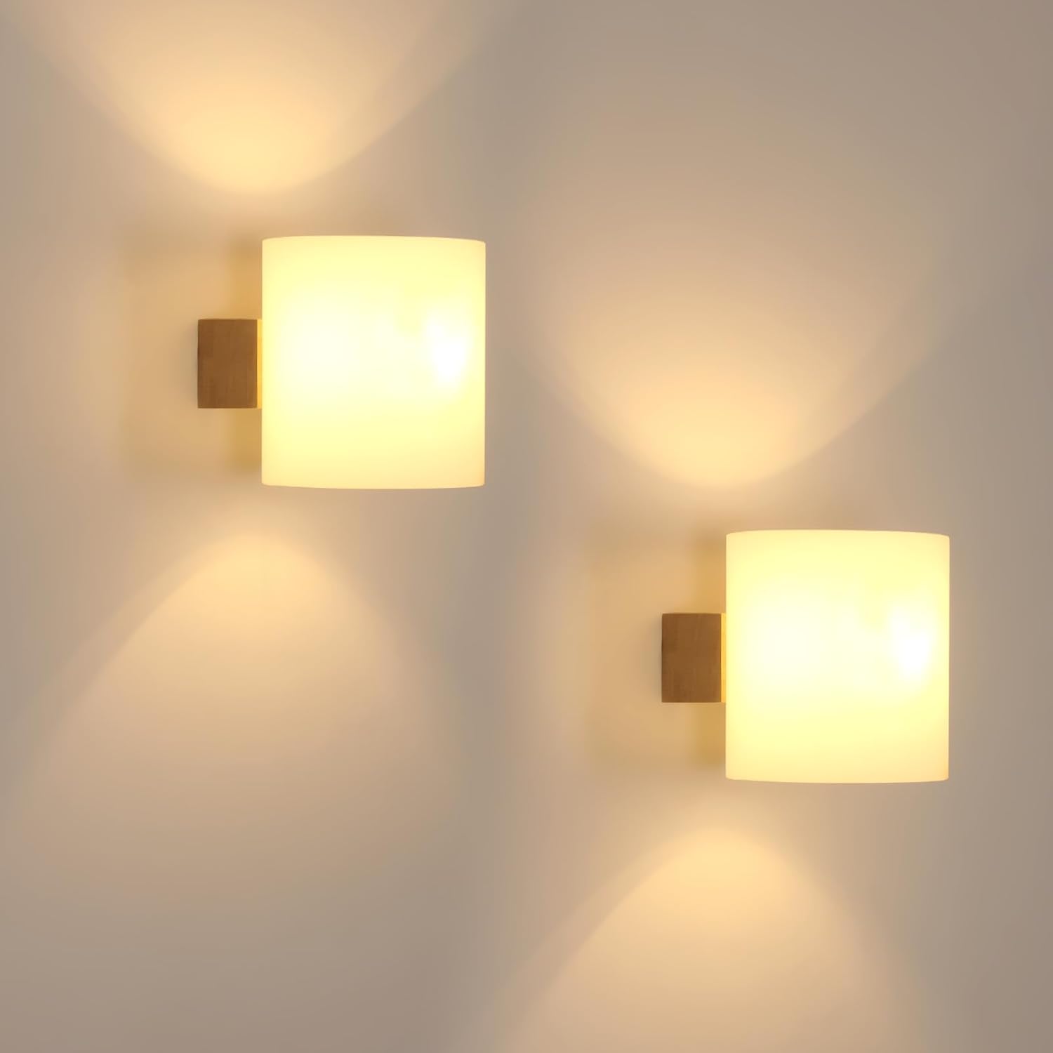 Wall Light - Wood Glass Frame, Tunable