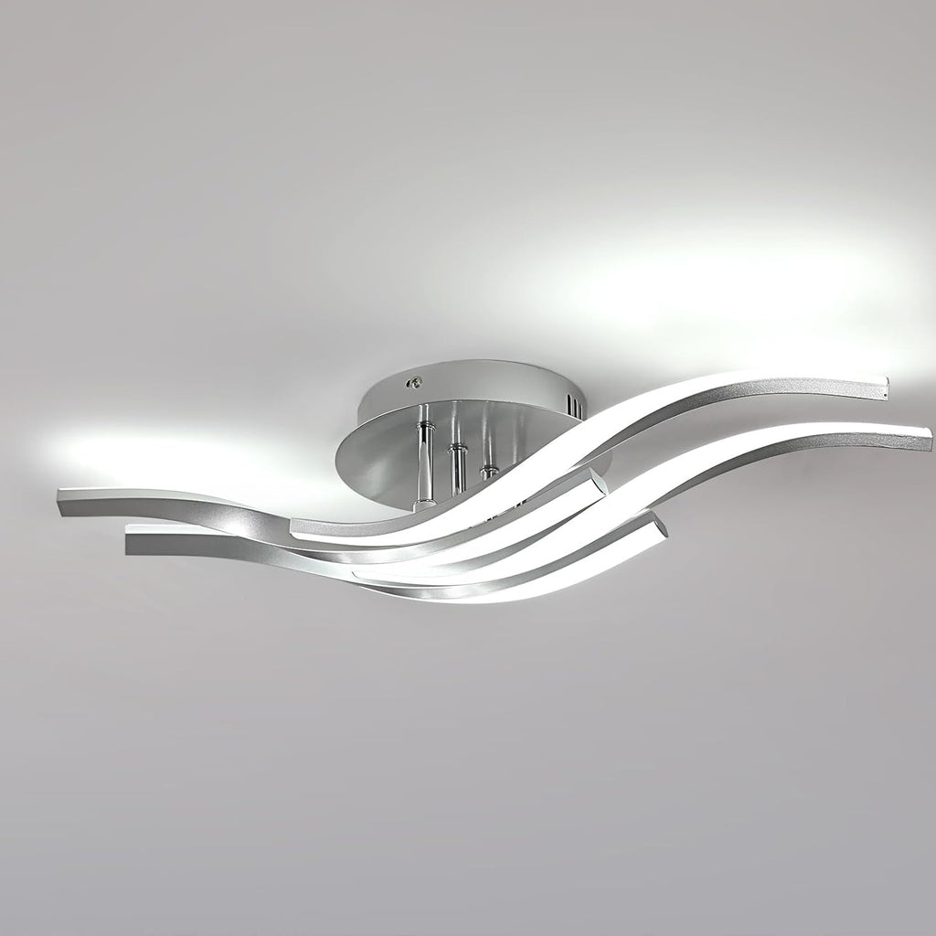 Ceiling Light - Silver Aluminium Frame, White Light