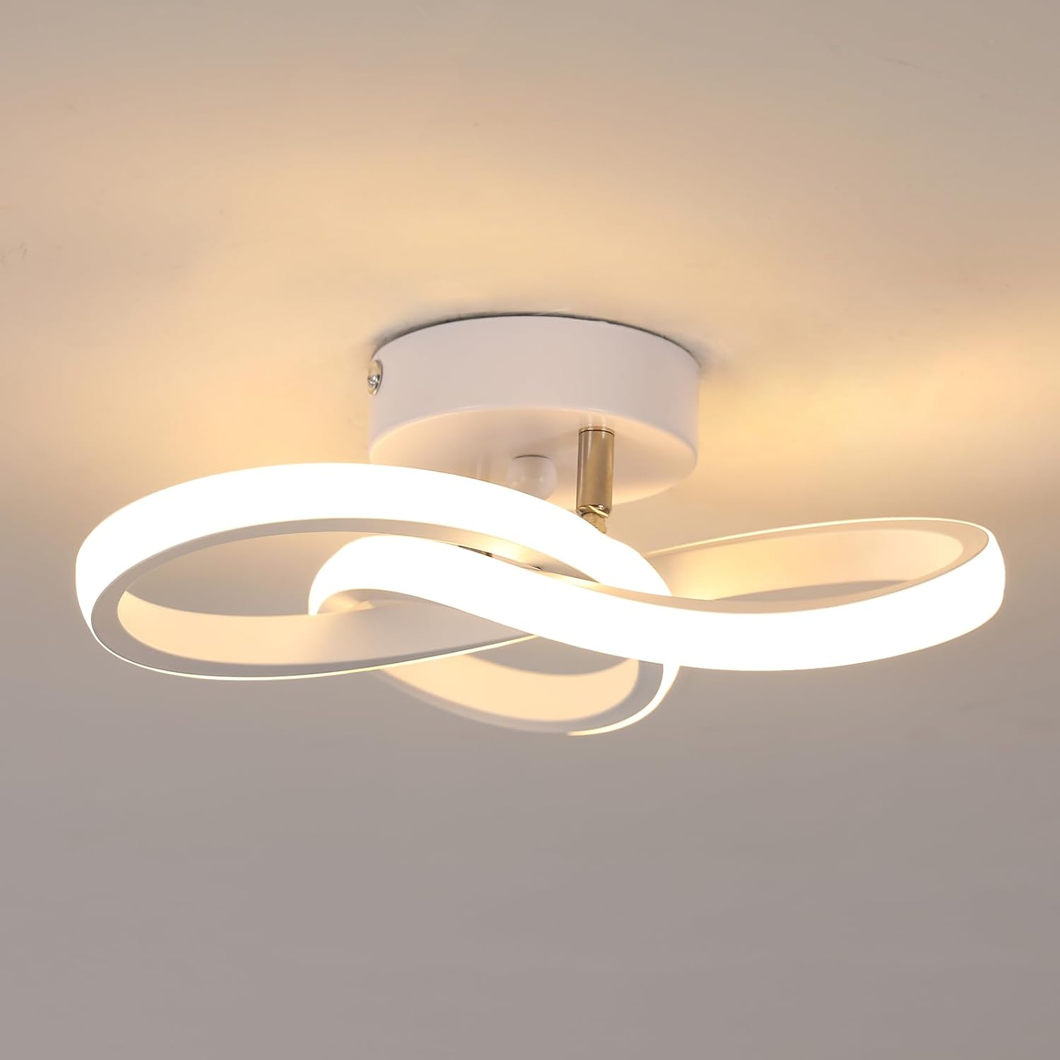 Ceiling Light - White Aluminium Frame, Warm Light