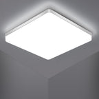Ceiling Light - White Plastic Frame, White Light