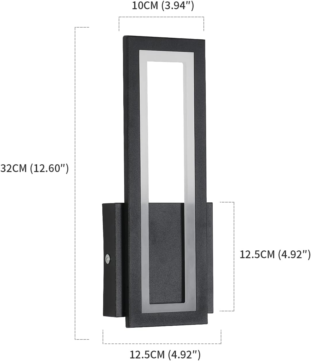 Wall Light - Black Acrylic Frame, Warm Light