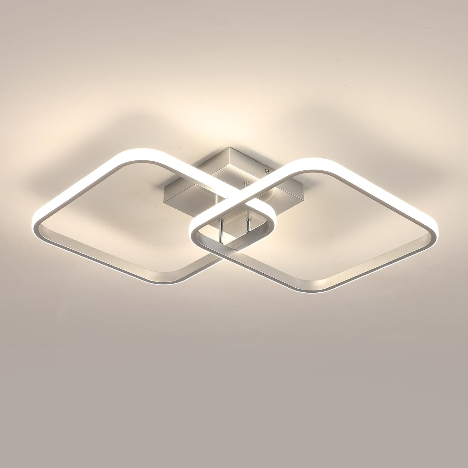 Ceiling Light - Silver Aluminium Frame, Natural Light
