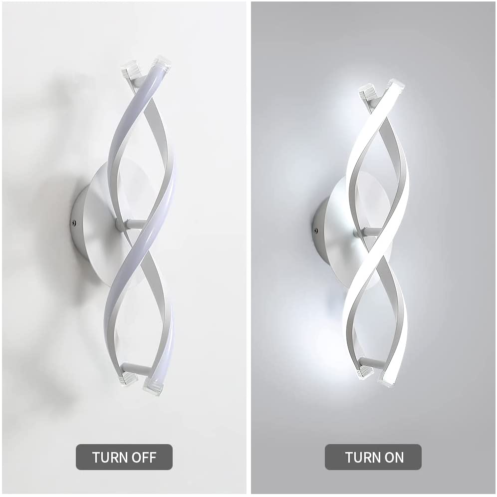 Wandleuchte – weißer Aluminiumrahmen, weißes Licht