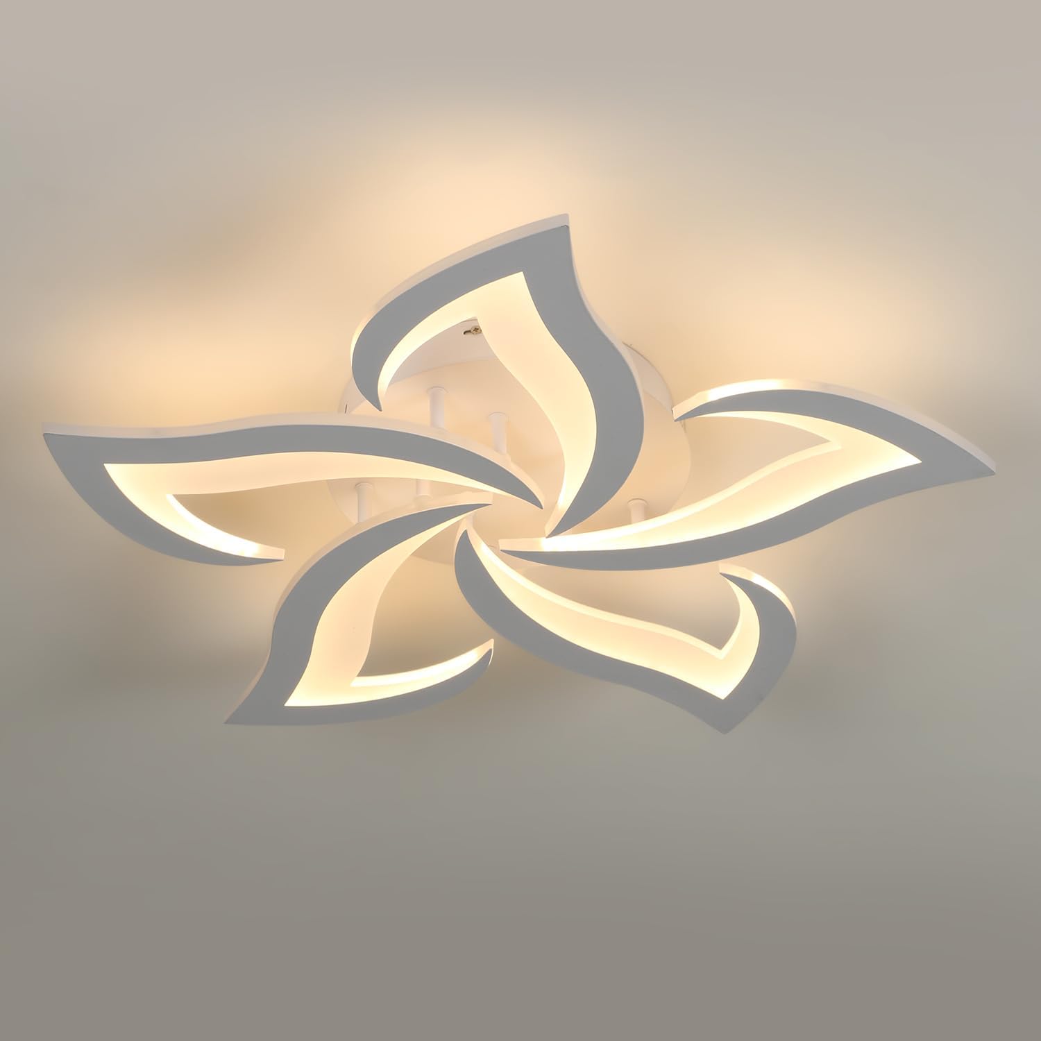 Ceiling Light - White Acrylic Frame, Warm Light