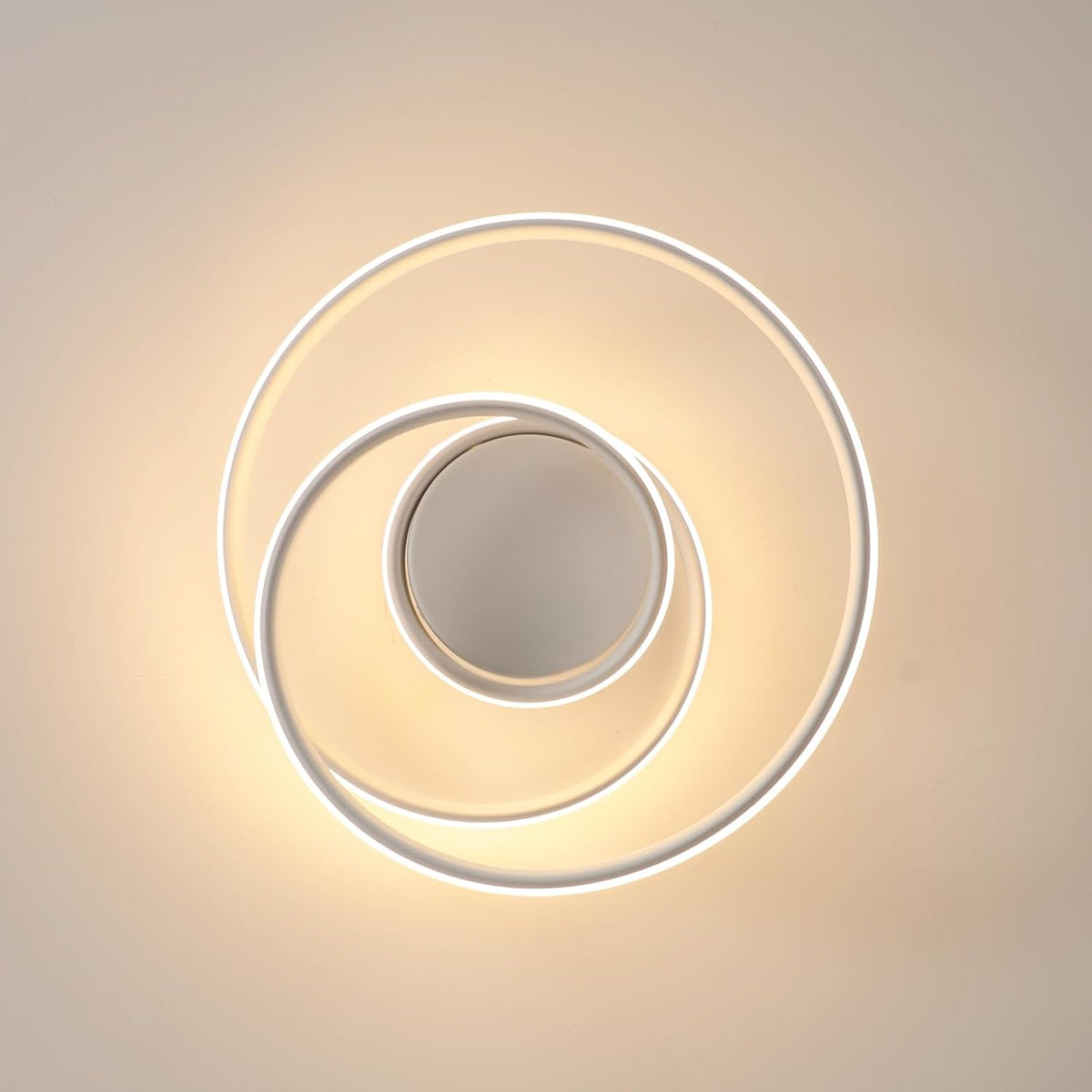 Ceiling Light - White Aluminium Frame, Warm Light