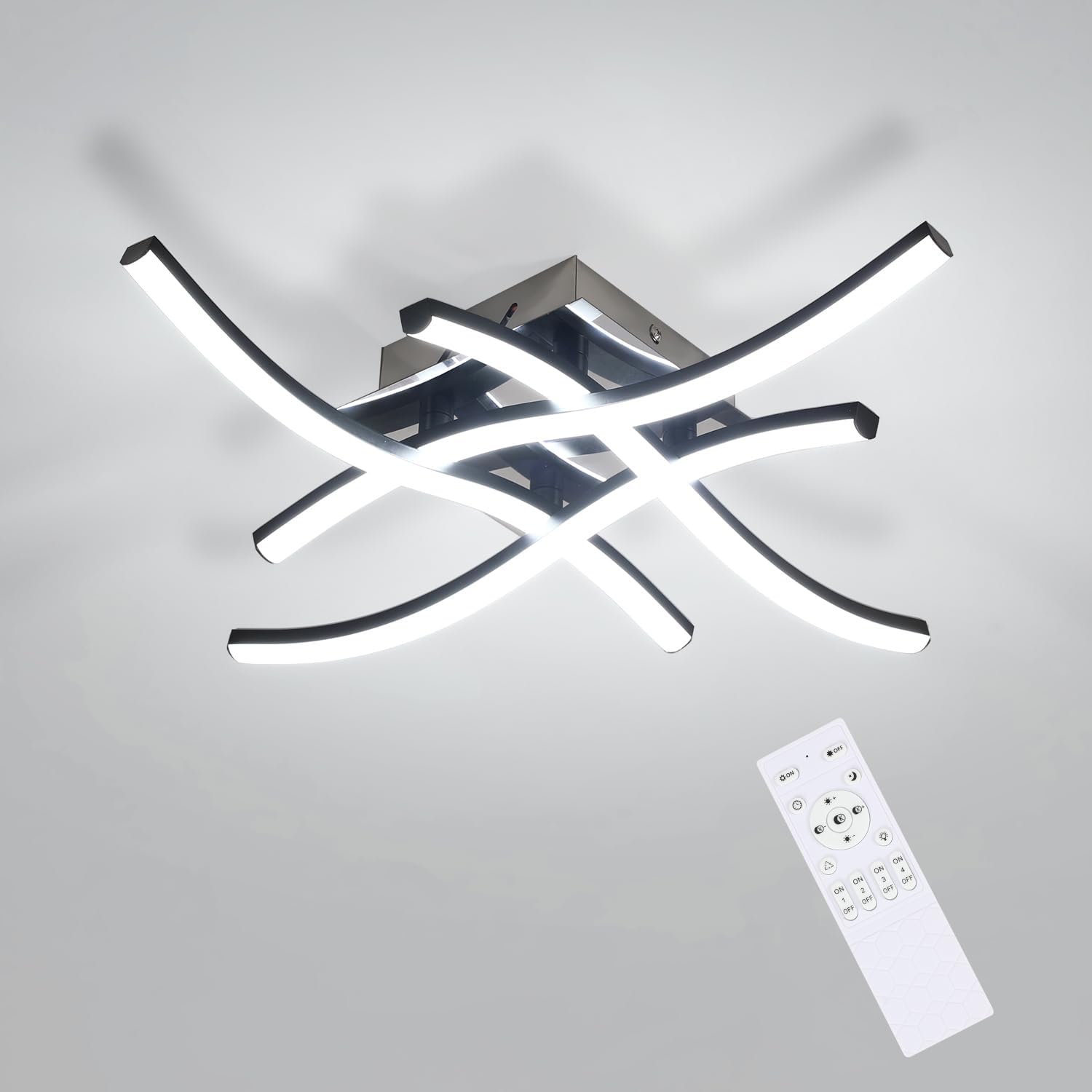 Ceiling Light - Silver Aluminium Frame, White Light