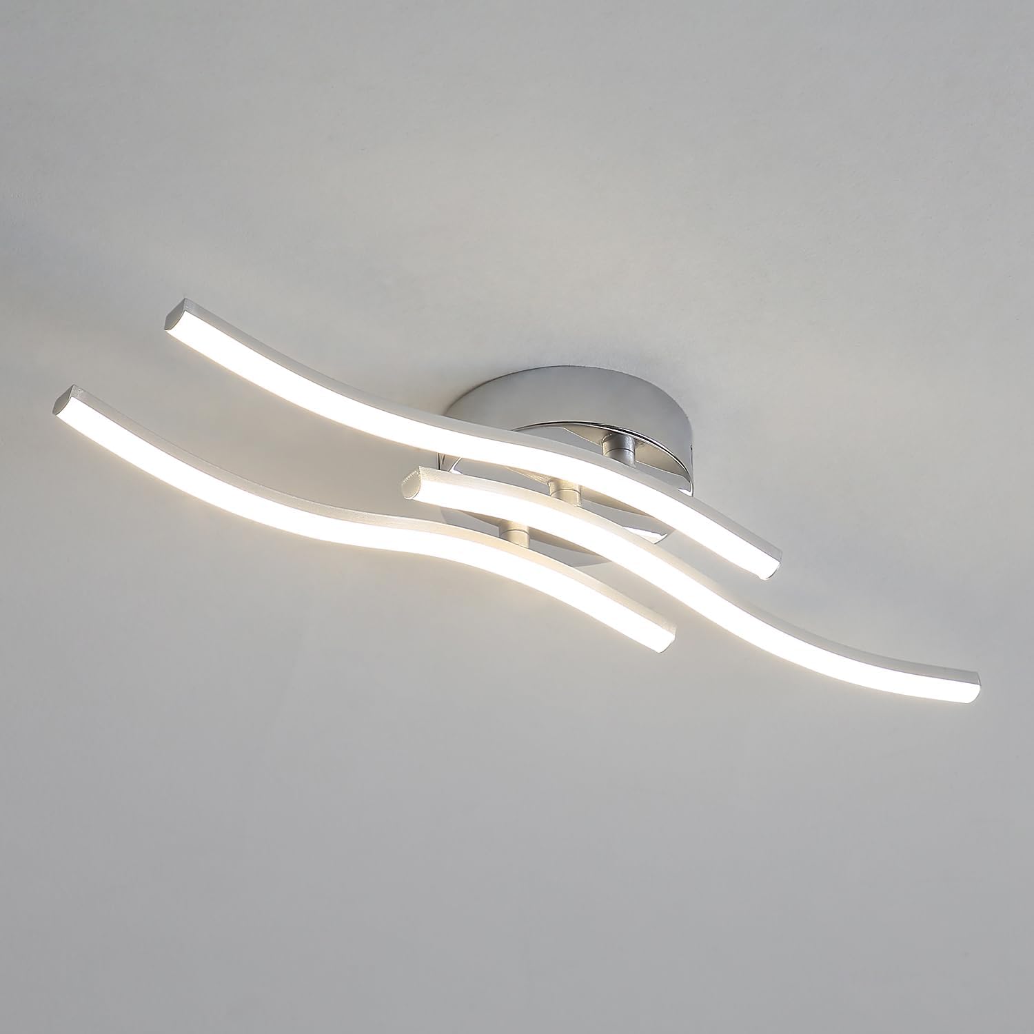 Ceiling Light - Silver Aluminium Frame, Natural Light