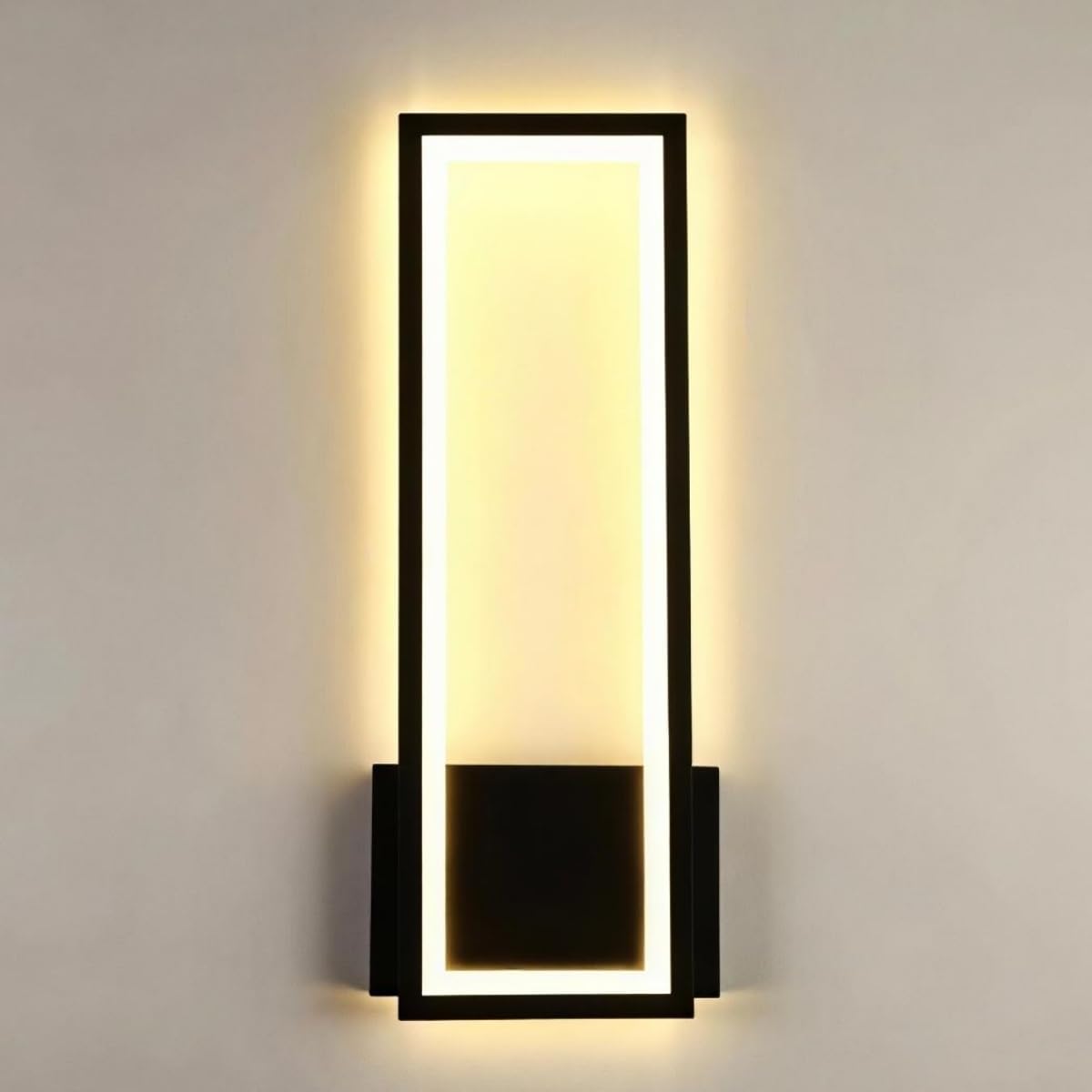 Wall Light - Black Acrylic Frame, Warm Light
