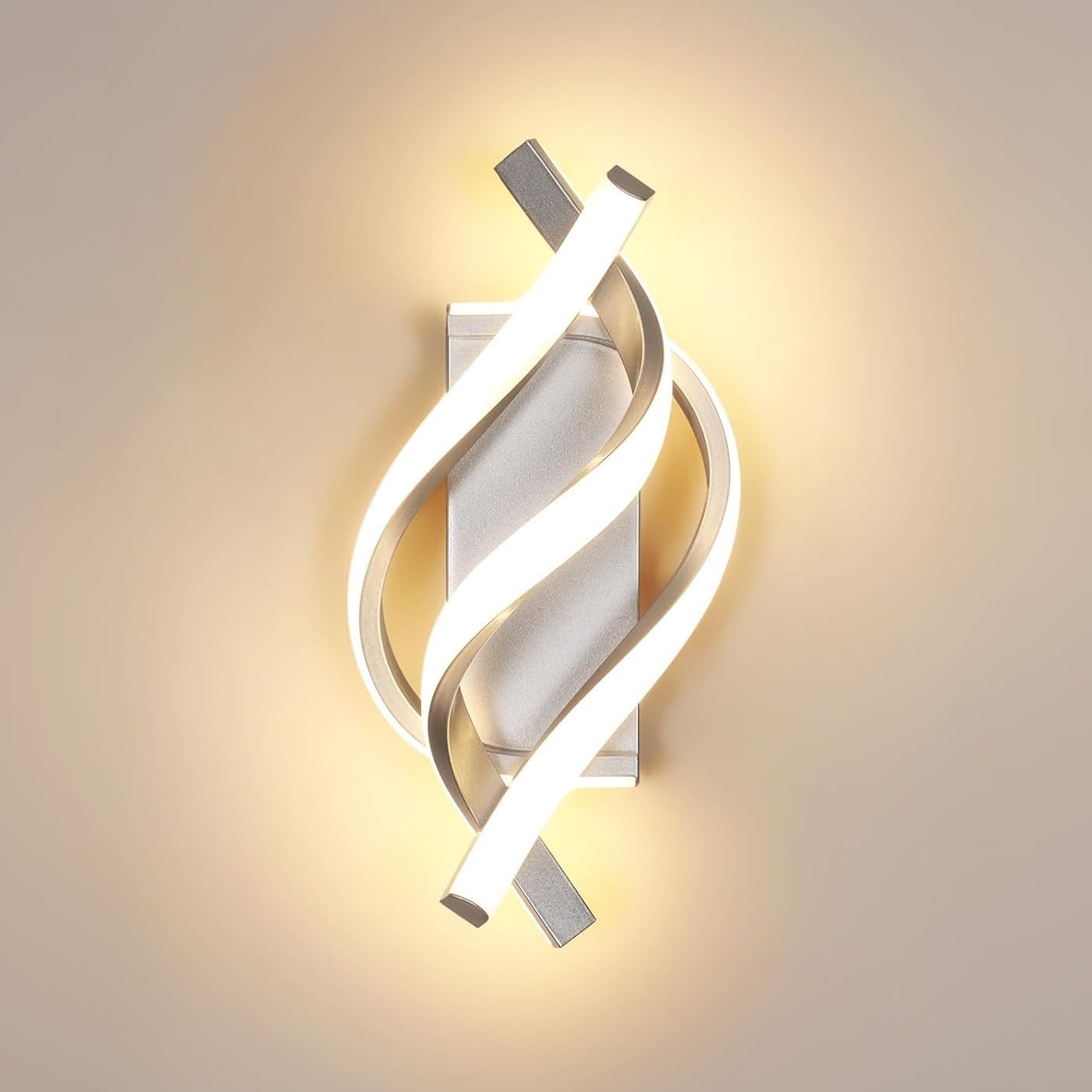 Wall Light - Silver Aluminium Frame, Warm Light