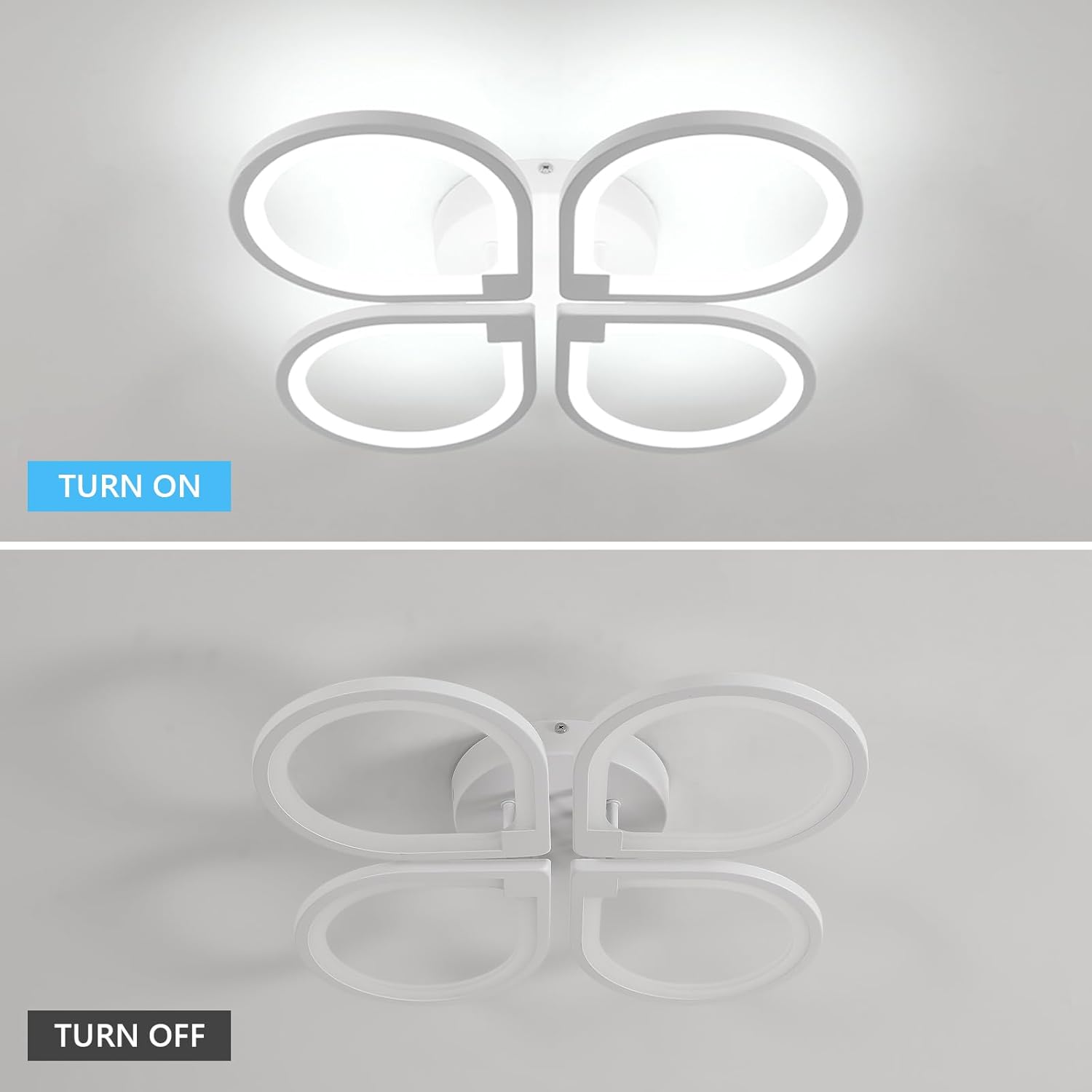 Ceiling Light - White Acrylic Frame, White Light