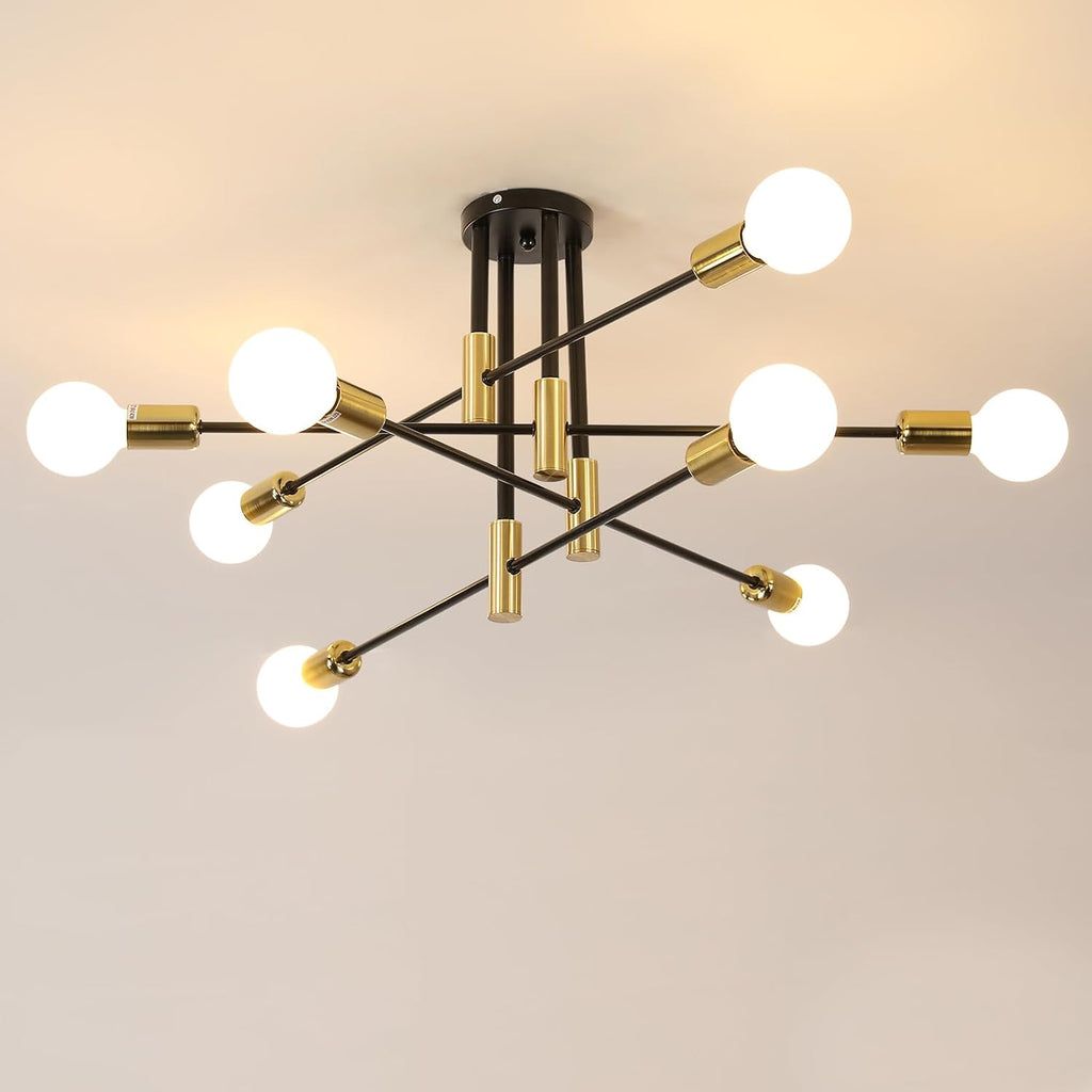 Ceiling Light - Black & Gold Metal Frame