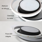 Ceiling Light - Black & White Aluminium Frame, White Light