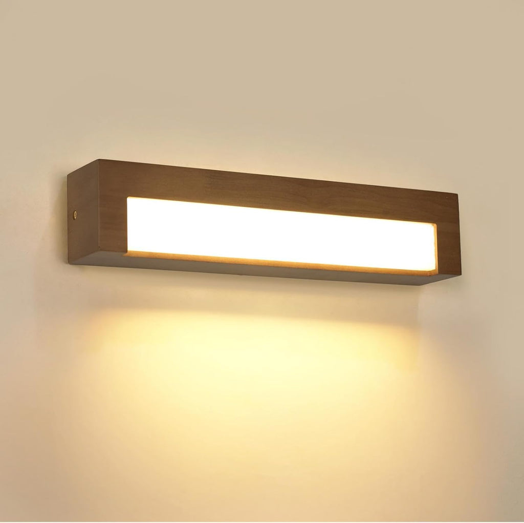 Wall Light - Wood Frame, Warm Light