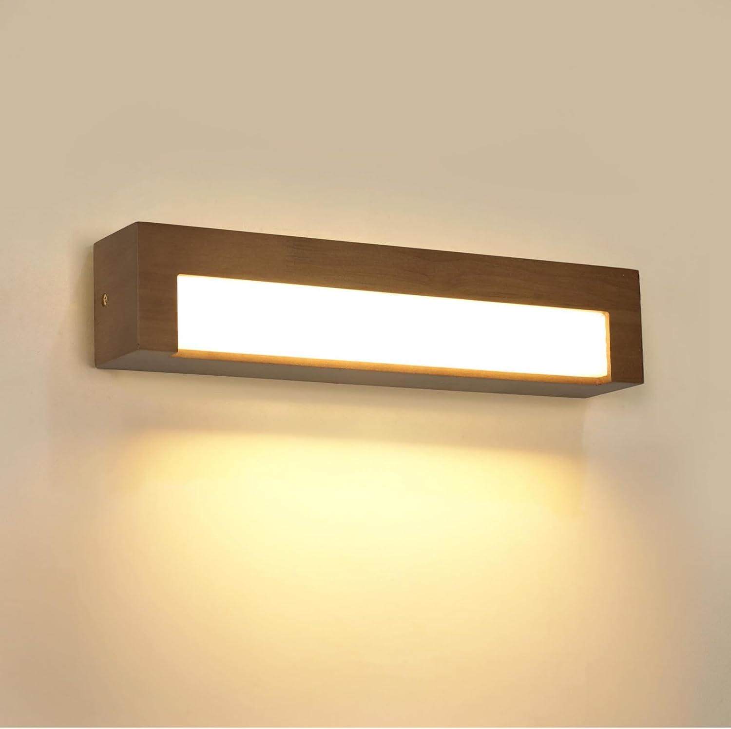 Wall Light - Wood Frame, Warm Light