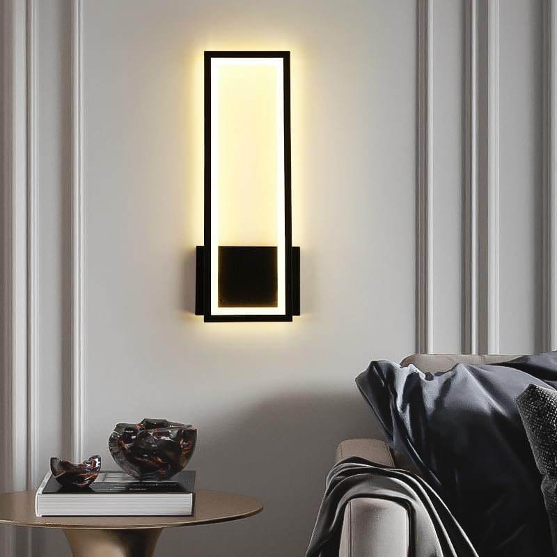 Wall Light - Black Acrylic Frame, Warm Light