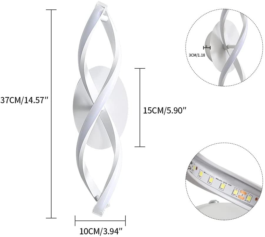 Wandleuchte – weißer Aluminiumrahmen, weißes Licht