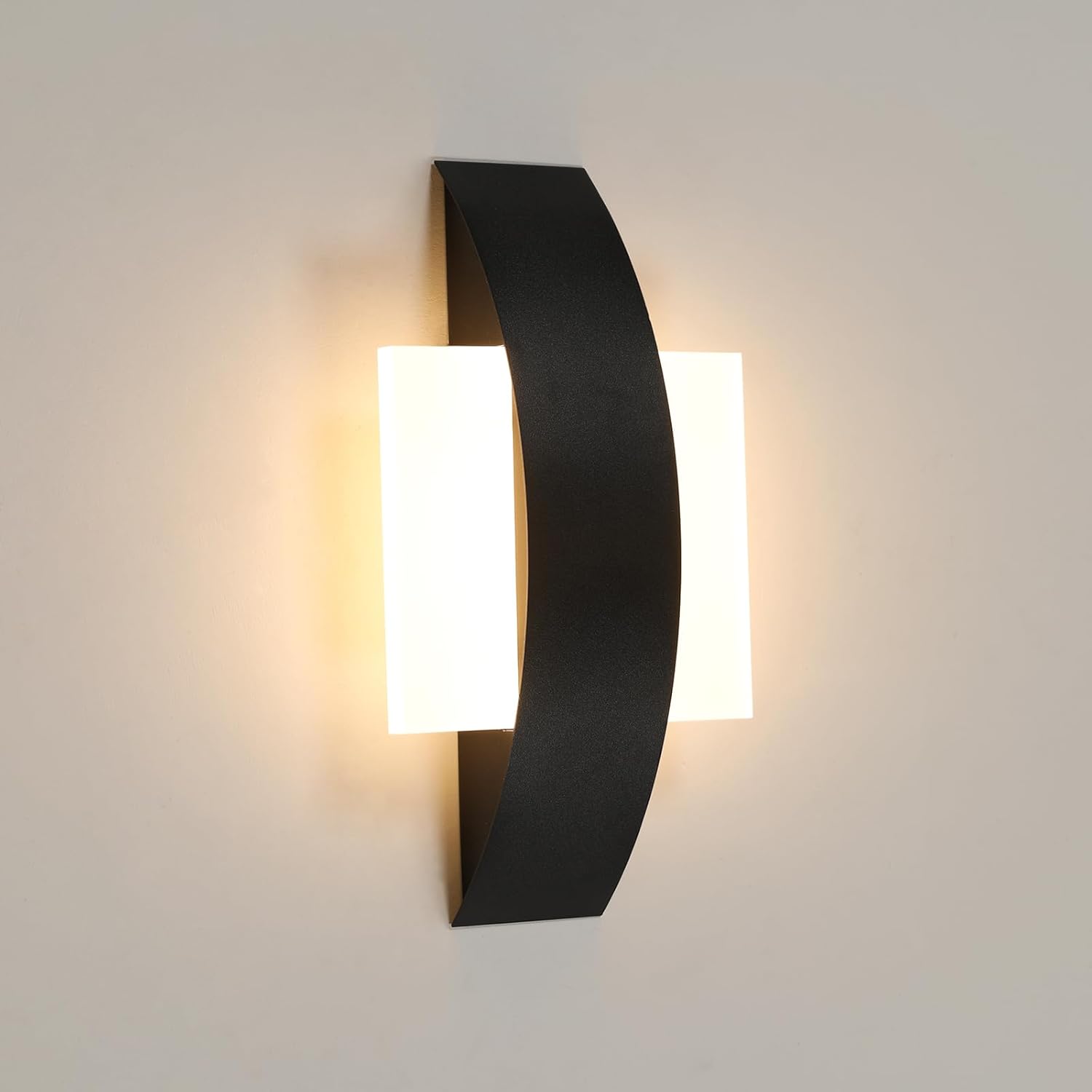 Wall Light - Black Acrylic Frame, Warm Light