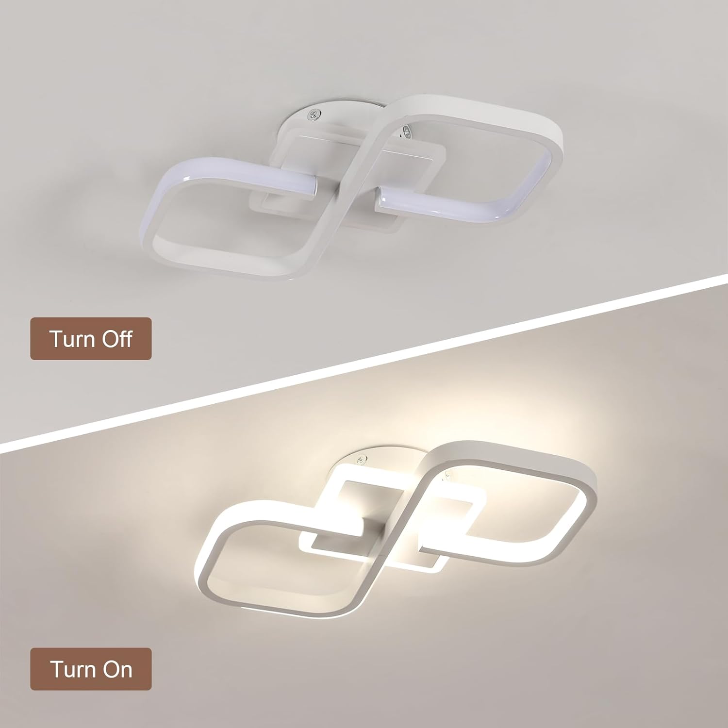Ceiling Light - White Acrylic Frame, Natural Light