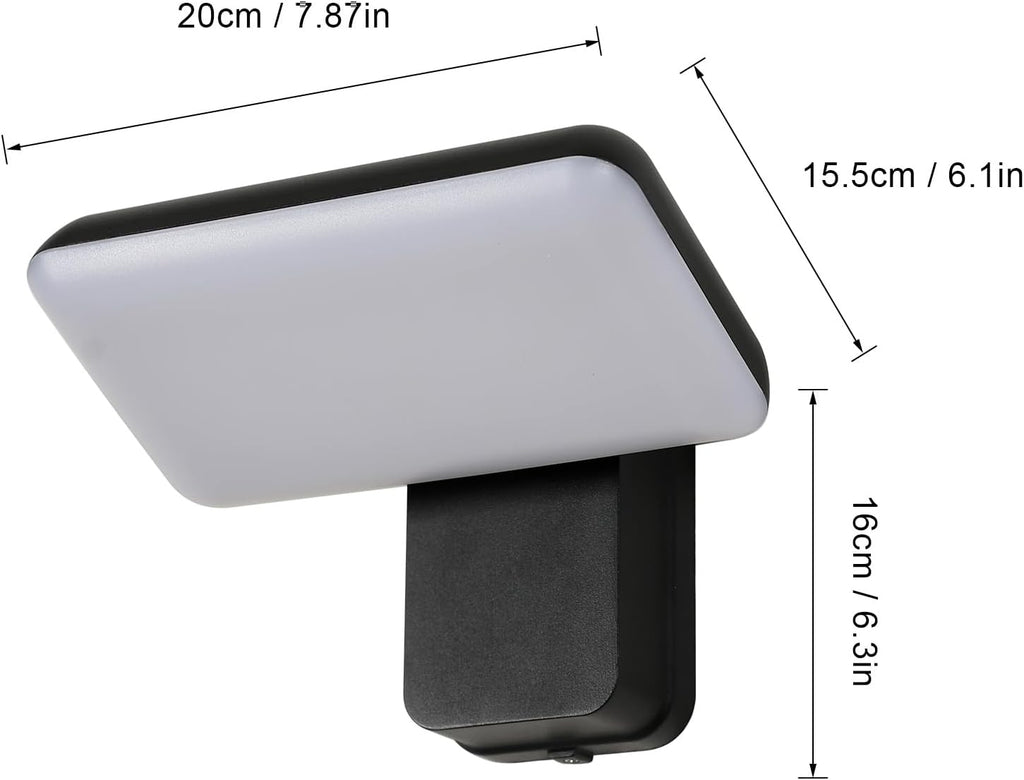 Wall Light - Black Aluminium Frame, Warm Light
