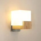 Wandleuchte - Rahmen aus Holz und Glas