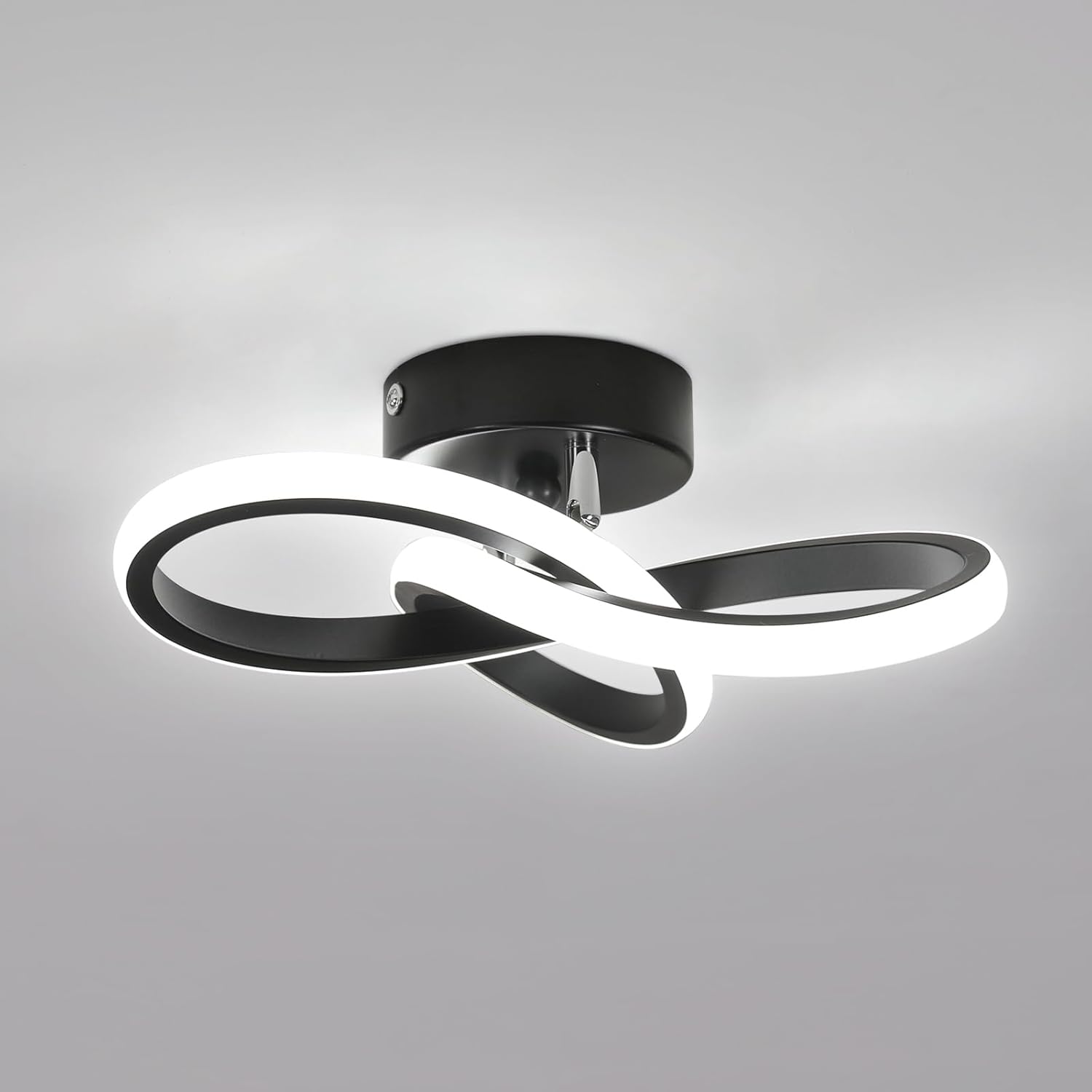 Ceiling Light - Black Aluminium Frame, White Light
