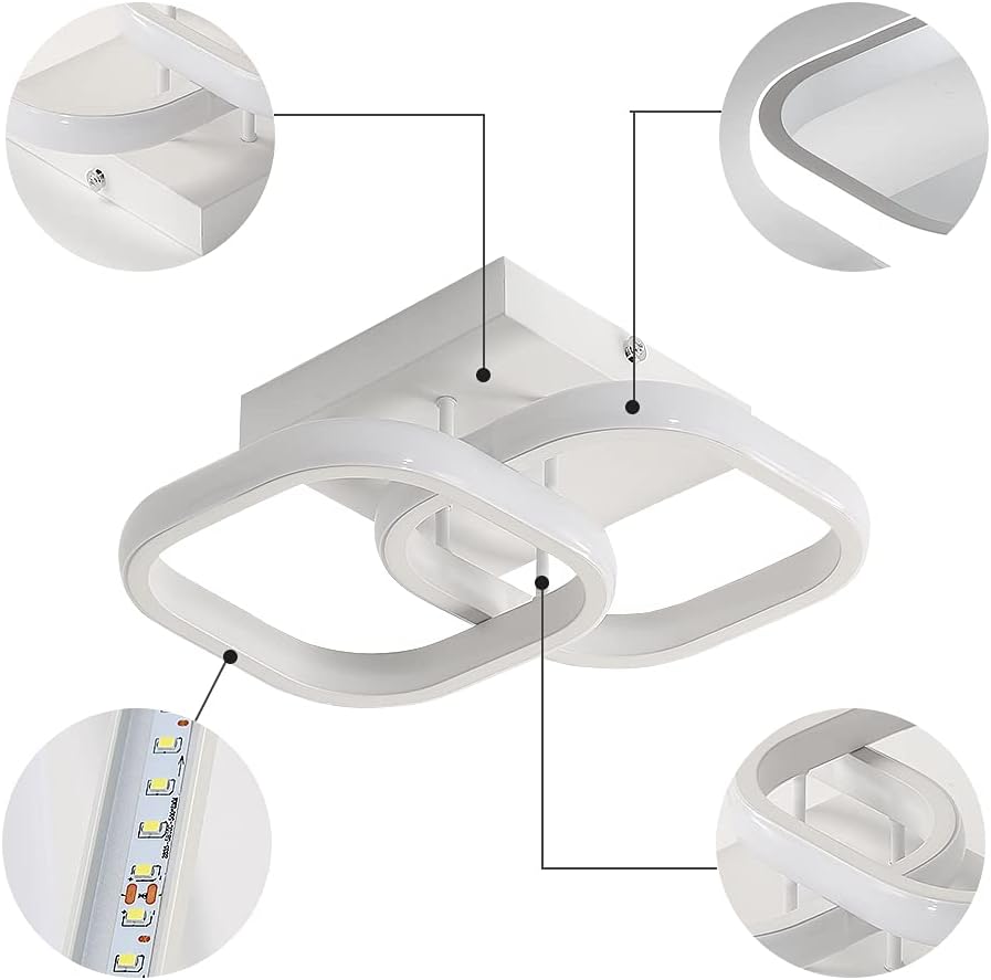 Ceiling Light - White Aluminium Frame, White Light