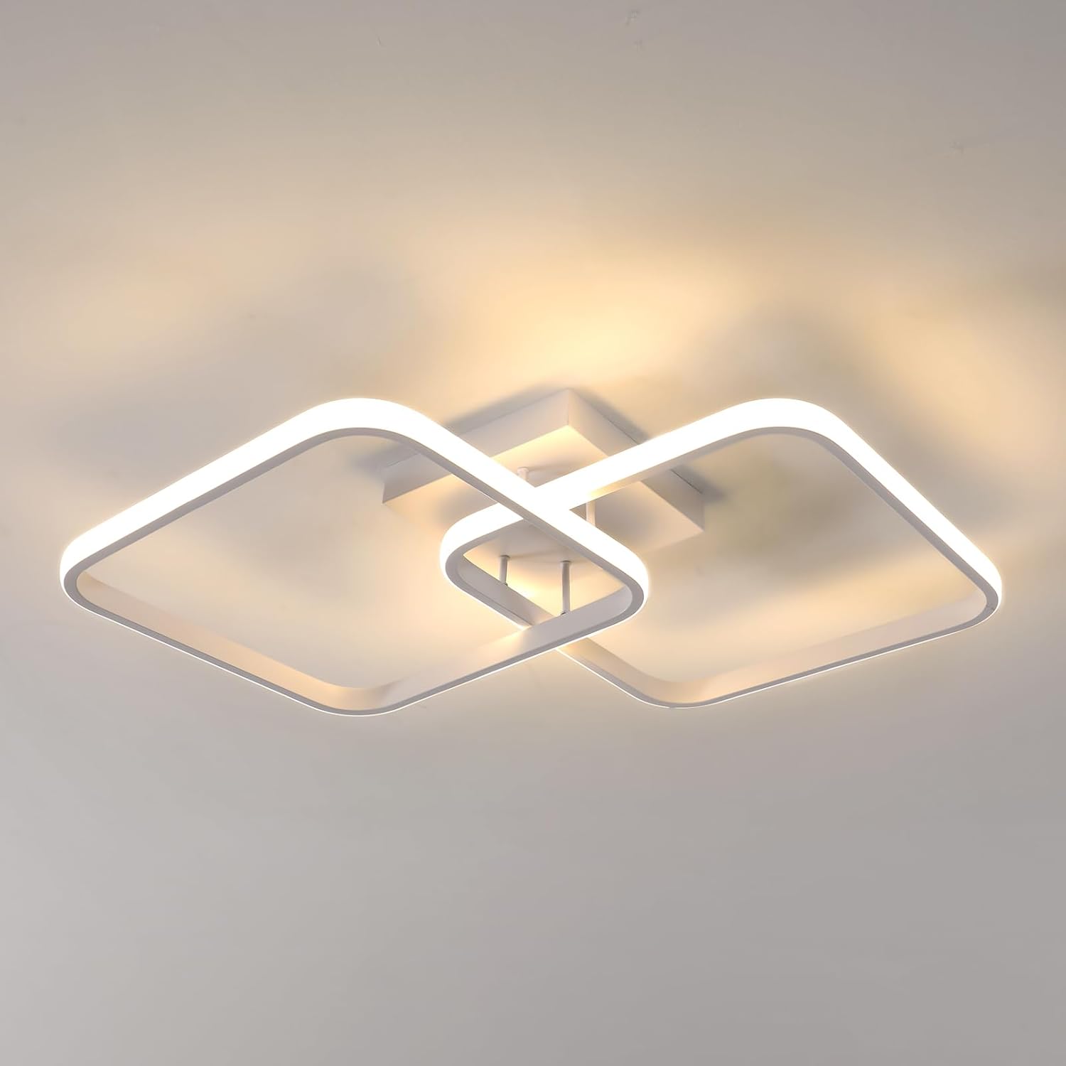 Ceiling Light - White Aluminium Frame, Warm Light