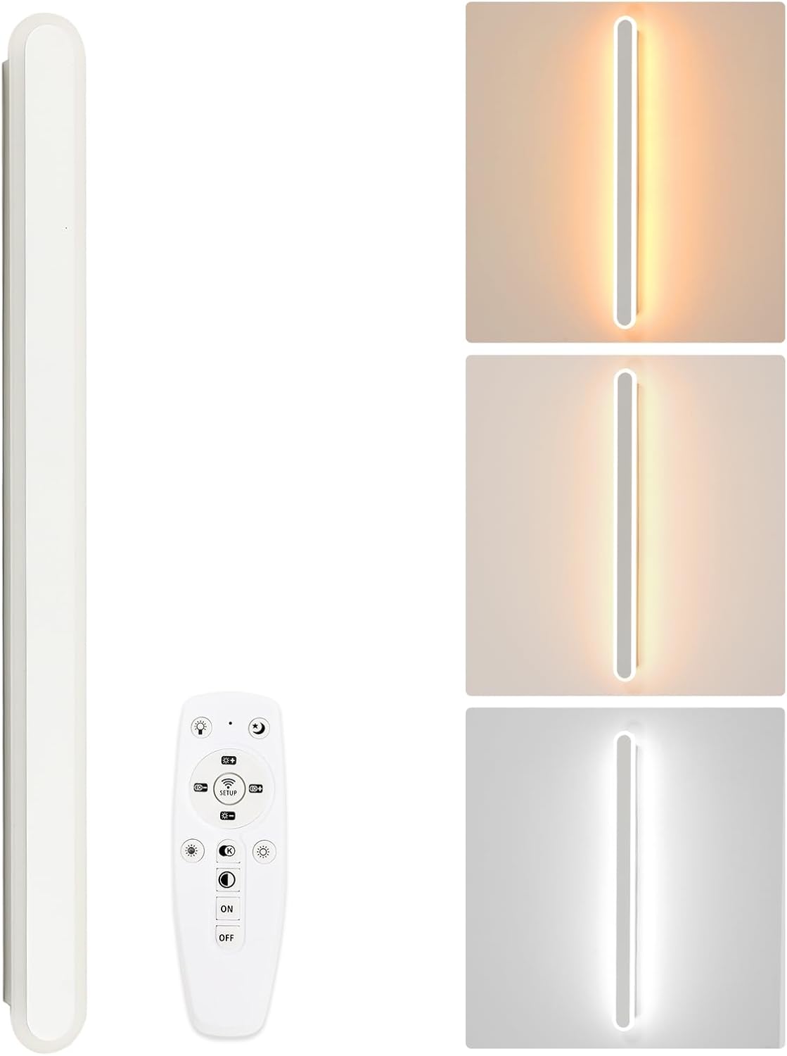 Wall Light - White Metal Frame, Tunable and Dimmable