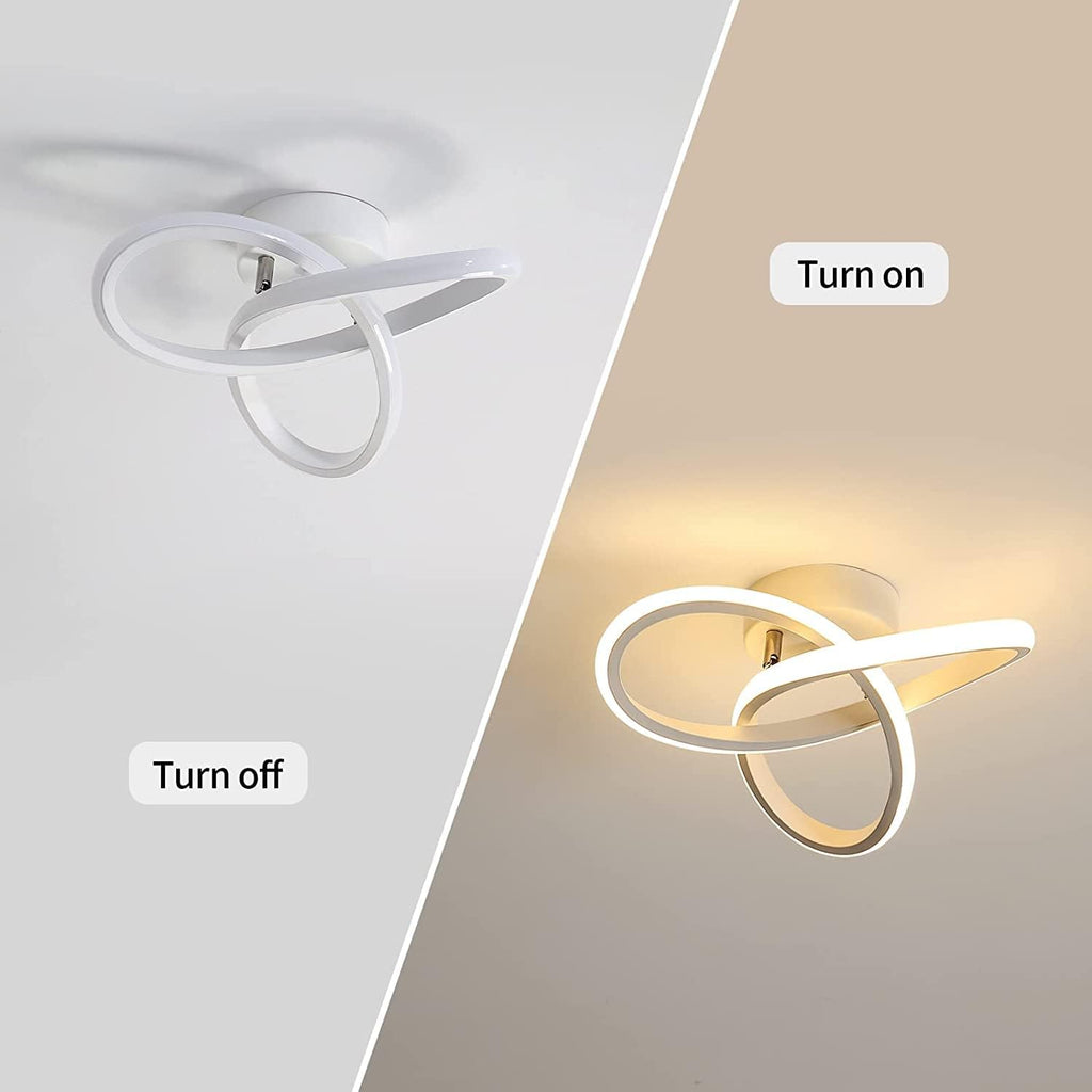 Ceiling Light - White Aluminium Frame, Warm Light