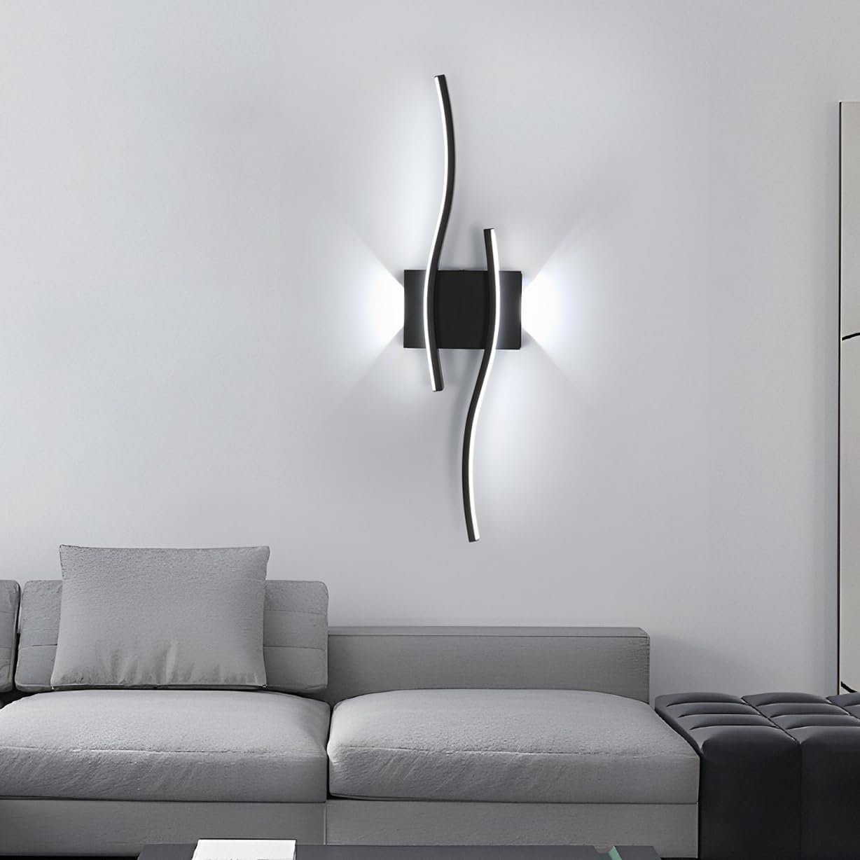 Wall Light - Black Aluminium Frame, White Light