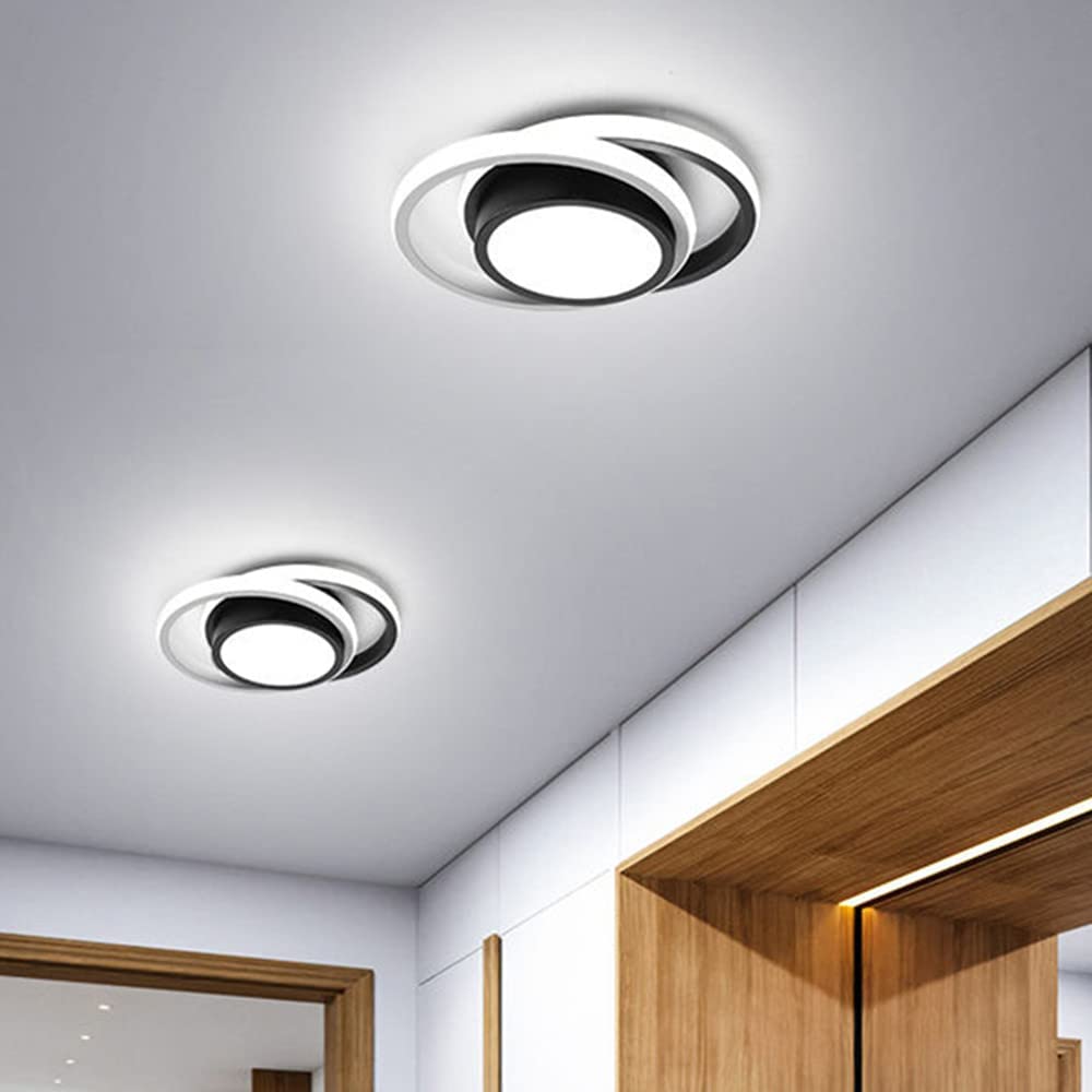 Ceiling Light - Black & White Aluminium Frame, White Light