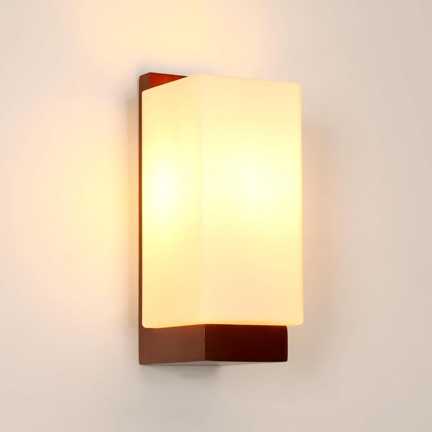 Wall Light - Wood Glass Frame