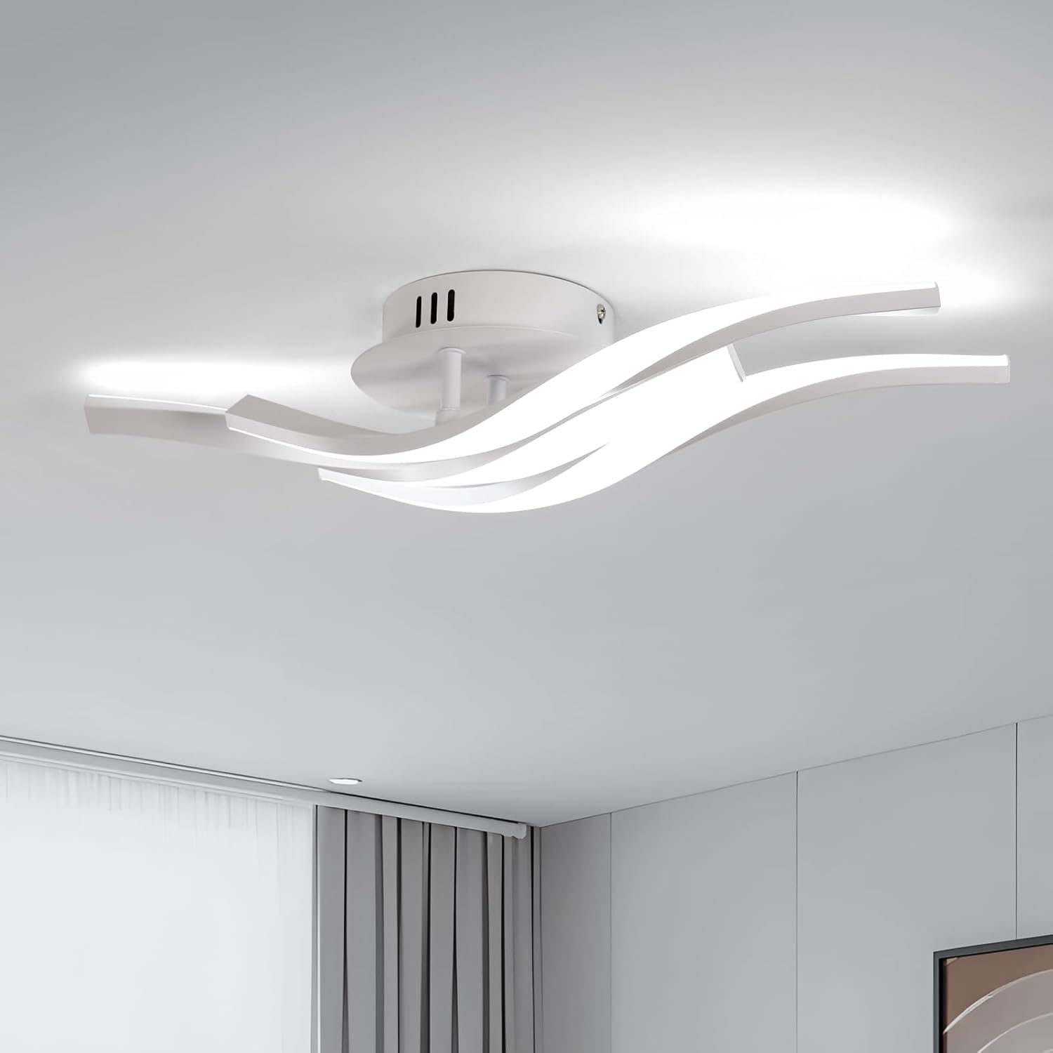 Ceiling Light - White Aluminium Frame, White Light
