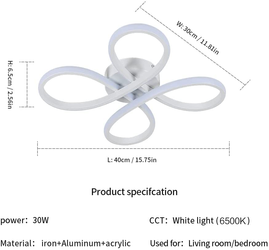 Deckenleuchte - Weißer Aluminiumrahmen, Weißes Licht